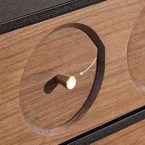 Coiffeuse de style Wabi-Sabi <span class=keywords><strong>avec</strong></span> <span class=keywords><strong>commode</strong></span> intégrée, table de maquillage en bois massif, style crème français d'angle - Product Image 5