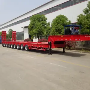 JT Used And New Low Price Factory Heavy Duty 3 Axles Lowboy Trailer 60 80 100 Tons Low Bed Low Bed Truck Semi Trailer