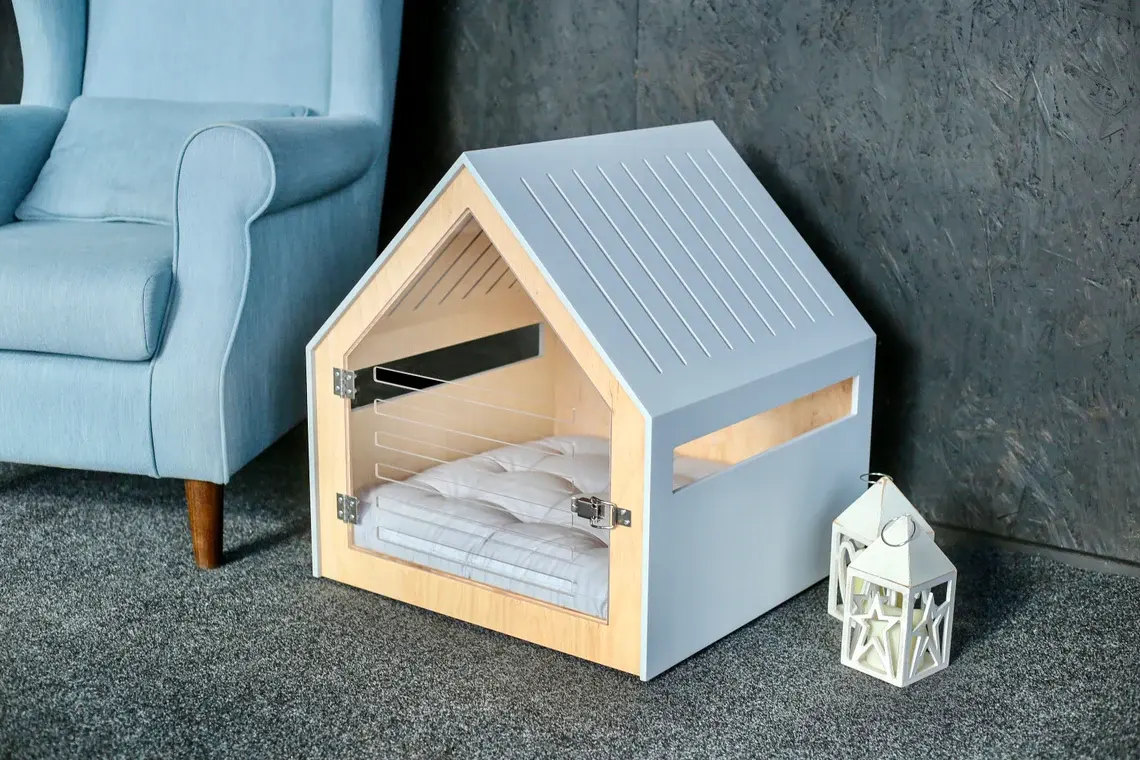 Modern dog and cat house with acrylic door Dog bed cat bed indoor dog house Pet furniture
