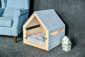 モダンな犬の木枠木製の犬の家ペット家具モダンなかわいいペットの犬小屋