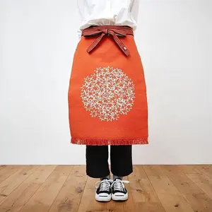 Best Quality Waist Pinafore Cheap Linen Customize Half Waist Apron Pink Chef Apron Custom Sizes For Cleaning