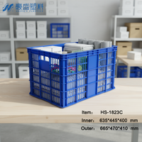 Caisse en plastique HAOSEN, boîte solide empilable, écologique, conteneurs de logistique, transformation alimentaire, Fujian, Chine. Échantillons à faible MOQ