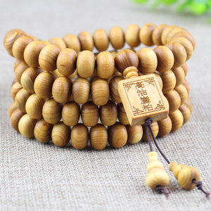 High Oil Cliff Cypress Abacus Bead <b>Bracelet</b> 108 Beads 8x12mm Aged Material For Meditation And Fashion - Product Image 2