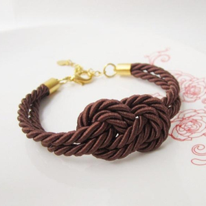 Handmade Happiness knotted <b>rope</b> <b>bracelet</b> - Product Image 1
