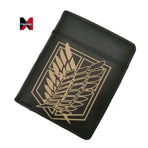 Attacco Anime alla borsa <span class=keywords><strong>con</strong></span> cerniera Titan Wing of Liberty più di 10 tipi di portafogli neri creativi tra cui scegliere per la collezione o il Cosplay - Product Image 1