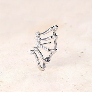 Anillo de Moda con Forma de Mariposa con Circonitas Cúbicas Creadas en Laboratorio, Engaste Pavé con Piedras Redondas para Mujer, Joyería de Fiesta 2024 - Product Image 1