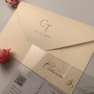 Carte d'invitations <span class=keywords><strong>de</strong></span> baptême d'usine chinoise <span class=keywords><strong>de</strong></span> couleur pêche carte d'invitation <span class=keywords><strong>de</strong></span> <span class=keywords><strong>mariage</strong></span> transparente acrylique personnalisée - Product Image 5