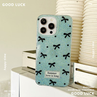 Coque de téléphone portable scintillante pour iPhone 18 17 16 15 14 13 Plus Pro Max, design nœud girly en époxy, antichoc