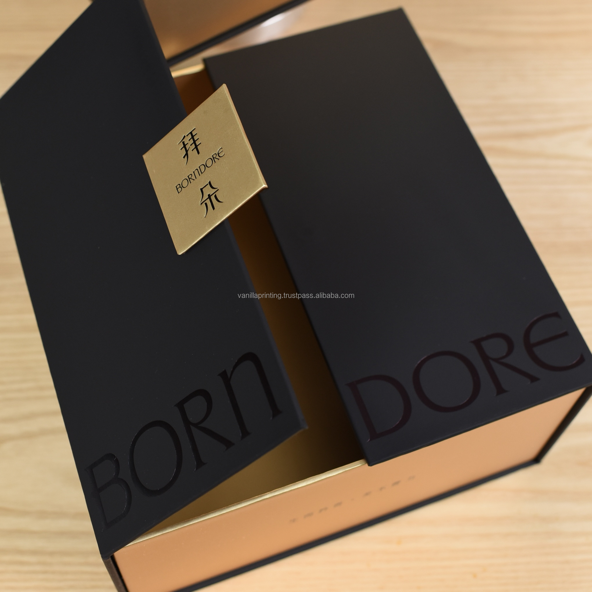 skincare leather rigid box customize logo