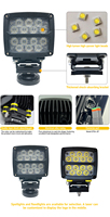 Nueva Lámpara de Trabajo LED de 140W, 6500K, IP68, Impermeable, de 5 Pulgadas, con Brazo de Pulverización, 6000 Lúmenes, para Maquinaria Agrícola y Tractores