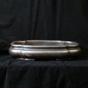 Pot à Bonsaï en Argile Violette Fait Main, Ovale Rectangulaire Peu Profond, Grand Style Zen Wabi Sabi - Product Image 1