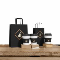 Sac en papier kraft brun personnalisé avec logo imprimé, biodégradable, recyclable, pour la restauration, les boulangeries, les hôtels, les emballages à emporter