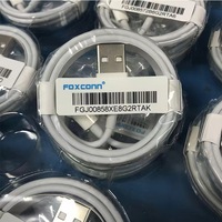 Câble de charge rapide USB Foxconn 1M 2A pour iPhone 15 14 13 12 11 XS XR 8 7, chargeur rapide USB vers iPhone, câble de charge de données