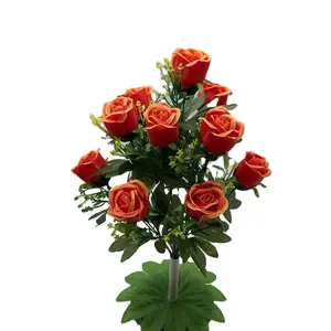 Nieuwe Aankomst China Fabriek Fabricage 58Cm 12 Hoofd Kunstmatige Oranje Roze Bloemen Voor Feestdecoratie