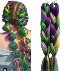 Jumbo Braid-extensiones de cabello sintético para trenzas, extensiones de cabello trenzado de 24 pulgadas de fibra de alta temperatura, 81 colores - Product Image 1