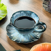 Tasses de voyage en céramique colorées sous glaçure, transformées au four, à haute esthétique, style américain, écologiques, pour la maison, le bureau et le thé de l'après-midi