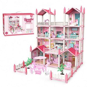 Maison de poupée Brunei de 18 pouces avec accessoires et meubles complets, incluant un réfrigérateur, jouets pour enfants et bébés, la maison de rêve des enfants - Product Image 5