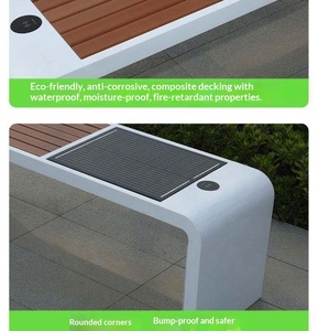 Couleurs personnalisées de haute qualité banc solaire intelligent extérieur chaises de parc intelligentes bancs publicité - Product Image 6