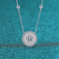 Vente directe 1CT 2CT Moissanite Collier S925 Sterling Silver Fashion Jewelry Chaînes Colliers pour femmes