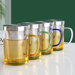 แก้วชาแก้วใสขนาด 400 มล. 500 มล. แก้วกาแฟโบโรซิลิเกตคุณภาพสูง พร้อมที่กรองชาสแตนเลส สำหรับใช้ในบ้าน ร้านอาหาร โรงแรม - Product Image 4