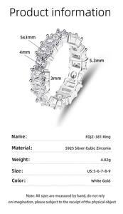 Cincin Kawin Wanita Hipoalergenik Perak Sterling 925 Bertabur Zirkon CZ Penuh, Cincin Tennis Janji Pernikahan, Pembuatan Perhiasan - Product Image 5