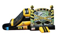 Pista de Obstáculos Inflable Comercial Negra y Dorada de Estilo Mecánico, de PVC Resistente, Juego de Desafío para Niños, Alquiler para Fiestas y Eventos al Aire Libre