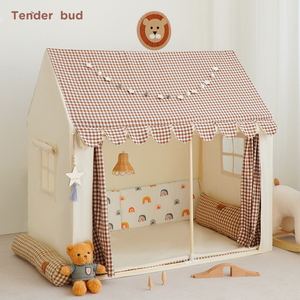 Tienda de Campaña Infantil Unisex con Forma de Castillo de Princesa, Tienda de Juegos Deportivos para Interiores con Ventanas para Niños de 5 a 7 Años - Product Image 1