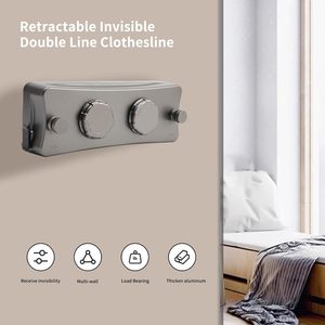 Tendedero de Ropa Retráctil de Acero Inoxidable DS4567, para Montar en la Pared, para Interiores y Exteriores - Product Image 5