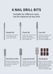 Taladro <span class=keywords><strong>de</strong></span> <span class=keywords><strong>Uñas</strong></span> Portátil Recargable USB <span class=keywords><strong>de</strong></span> Alta Velocidad <span class=keywords><strong>de</strong></span> 45000 RPM, <span class=keywords><strong>Lima</strong></span> <span class=keywords><strong>de</strong></span> <span class=keywords><strong>Uñas</strong></span> Eléctrica Profesional sin Escobillas <span class=keywords><strong>de</strong></span> Bajo Ruido con 6 Cabezales - Product Image 6
