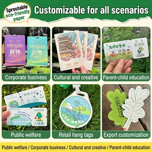 Cartes en papier grainé écologiques personnalisées sur le thème botanique - Billets de concert/enveloppes postales/invitations de mariage en papier grainé germinable - Product Image 5