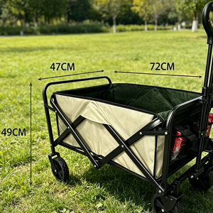 Katlanabilir Hafif Karbon Çelik Dört Tekerlekli Taşınabilir Açık Hava Alışveriş Seyahat Arabası Çok Fonksiyonlu Kamp Arabası Bahçe Arabası - Product Image 1