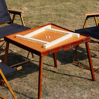 Table de Mahjong pliable en bois massif portable |   Jeu de Mahjong américain de luxe moderne pour l'extérieur et les voyages