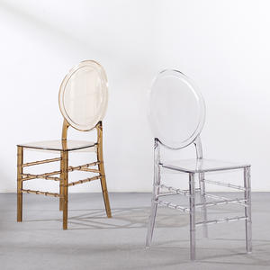 Silla de boda de acrílico transparente con respaldo redondo para banquetes de hotel y eventos de boda - Product Image 1