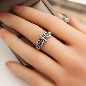 <span class=keywords><strong>Original</strong></span> Design Sechs-Sterne-<span class=keywords><strong>Ring</strong></span> für Männer Jungen, verstellbarer Metallring, coole Punk-Schmuck geschenke - Product Image 2