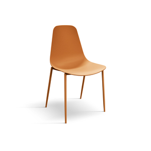 Juego de 4 sillas Alix de polipropileno naranja para comedor interior - Product Image 1