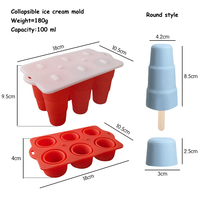 Moule à glace maison pliable en silicone sans BPA, 6 cavités en forme d'étoile, pour faire des bâtonnets glacés, sorbets et glaçons