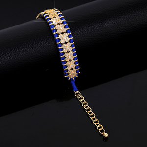 Bracciale Intrecciato Fatto a Mano con Zirconia Cubica Colorata, Gioiello in Stile Bohémien, Braccialetto Regolabile in Ottone per Donne - Product Image 3