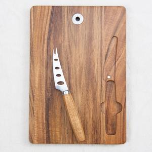 Tabla de Quesos y Charcutería de Madera de Acacia Ecológica Personalizada al por Mayor, Tabla de Cortar y Servir con Juego de Cuchillos, Solo Lavado a Mano - Product Image 4