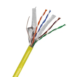建业6类ftp局域网电缆认证卷箱305m 4对23awg Rj45互联网6类电缆Ftp 1000英尺