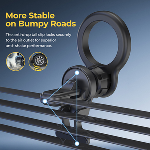 Support de téléphone magnétique pour voiture, personnalisé en usine, OEM, fixation sur grille d'aération, rotation à 360 degrés, clip stable, aimant N52 - Product Image 2