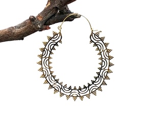 Pendientes colgantes de latón estilo étnico para mujer, aretes, aros, estilo étnico, indio, gitano - Product Image 2