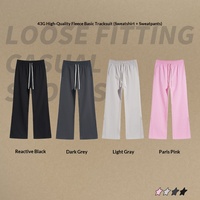 Ensemble sweat-shirt et pantalon décontracté ample pour l'automne 2025, style streetwear, col roulé, 100% fibre de bambou, couleur contrastée avec strass, pour les amoureux