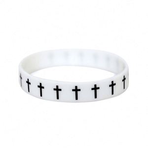 Bracelet en silicone à motif croix religieuse pour événements et fêtes, personnalisable avec logo - Product Image 3