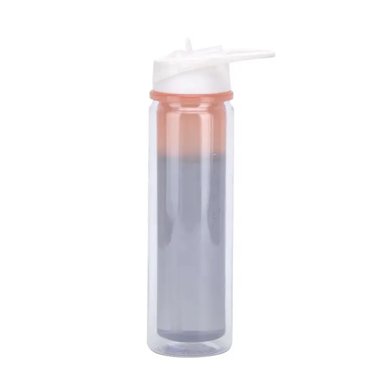 Nuovo Prodotto A Doppia Parete Logo Personalizzato Freddo Cambiare Colore Tazza Tazza di Sport di Plastica Potabile bottiglia di acqua Portatile