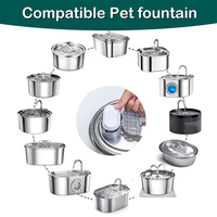 Spons Pra-Filter Filter Air Pengganti Kompatibel dengan Air Mancur Hewan Peliharaan Baja Tahan Karat 67oz/2L, Air Mancur Kucing