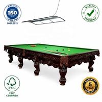 Table de billard baroque pleine grandeur 12 pieds, en acajou massif, pieds sculptés à la main en forme de tête de lion, plateau en ardoise de 50 mm, certifiée ISO 9001, OEM pour la maison