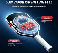 Vente directe d'usine Raquette de pickleball Gear Dawn avec face en carbone Toray T700, noyau en mousse EPP+EVA, forme allongée, pour adultes, compétition et entraînement