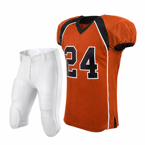 Uniforme de football américain à manches courtes, respirant, antibactérien, séchage rapide, grande taille, nom et numéro d'équipe personnalisés, 100% polyester - Product Image 1