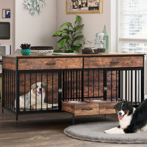 Fabrika fiyat büyük ağır köpek sandık kulübesi kafes mobilya tarzı Metal ahşap - Product Image 6