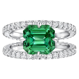Anillo de Moda con Detalles Verdes para Mujer, Anillo Elegante con Circonita Brillante, Anillo Ajustable de Aleación de Cobre para Parejas, Joyería Moderna - Product Image 6
